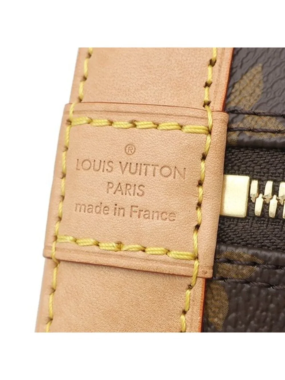 Louis Vuitton 2-Way Bag Alma BB Monogram Canvas Gold Brown Handbag Padlock